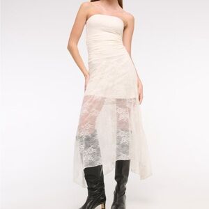 Abercrombie & Fitch Cream Strapless Dress